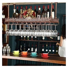 PUCHEN Casier à vin en Fer forgé Double à lenvers casier à Verre à vin Suspendu Armoire à vin tenture Murale casier à Verre 