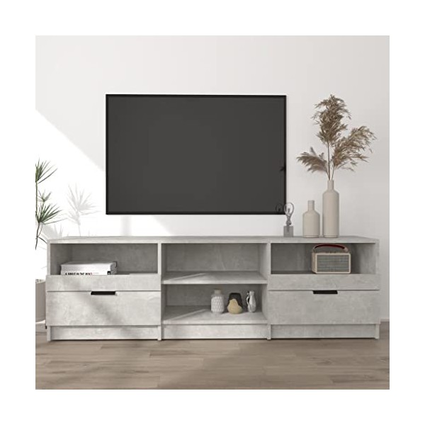 Meuble TV Gris béton 150x33,5x45 cm Bois dingénierie