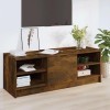 Annlera Meuble TV Chêne Fumé 102x35,5x36,5 cm Bois dingénierie Classique Banc TV Décorer Pièce Minimaliste Armoire TV Foncti