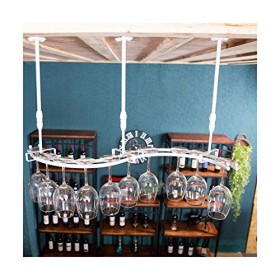 Unité de bar Étagères flottantes Casiers à vin | Plafond détagère à vin | Hauteur réglable | Porte-bouteille de vin suspendu