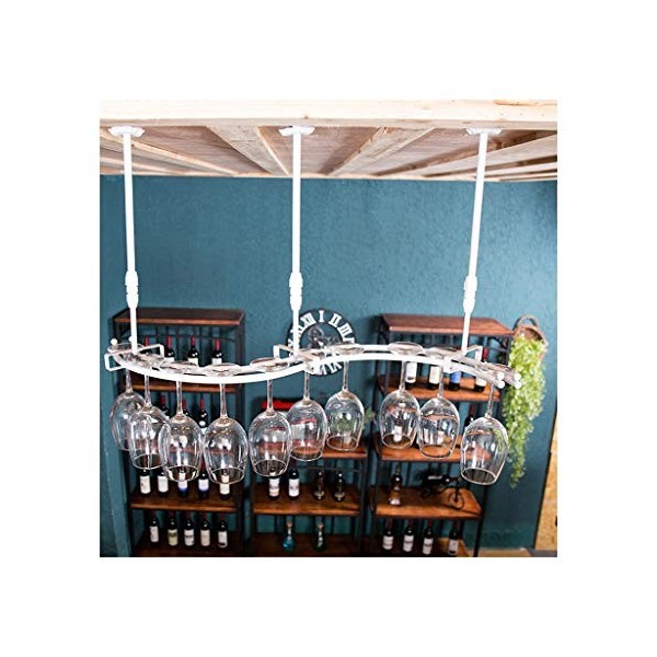 Unité de bar Étagères flottantes Casiers à vin | Plafond détagère à vin | Hauteur réglable | Porte-bouteille de vin suspendu