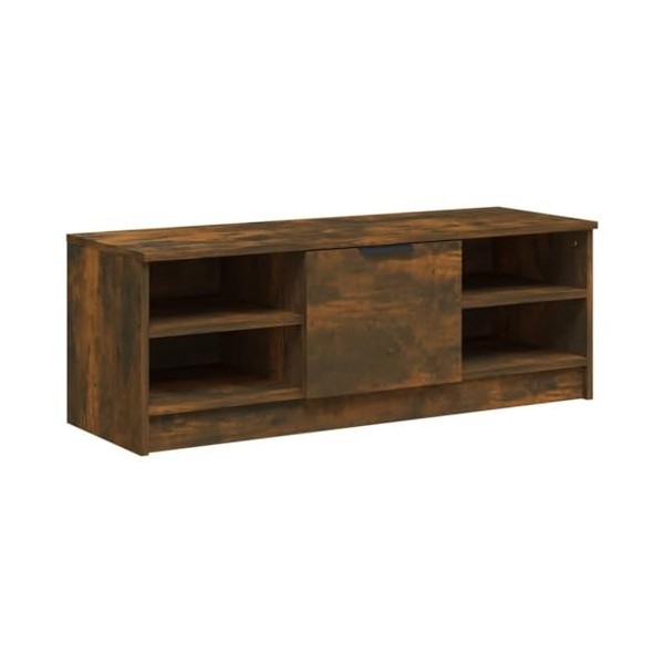 Annlera Meuble TV Chêne Fumé 102x35,5x36,5 cm Bois dingénierie Classique Banc TV Décorer Pièce Minimaliste Armoire TV Foncti