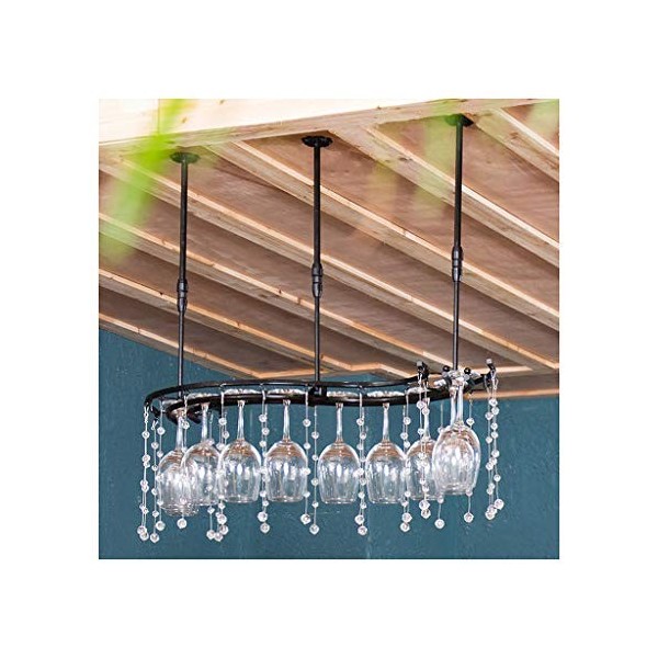 Unité de bar Étagères flottantes Casiers à vin | Plafond détagère à vin | Hauteur réglable | Porte-bouteille de vin suspendu