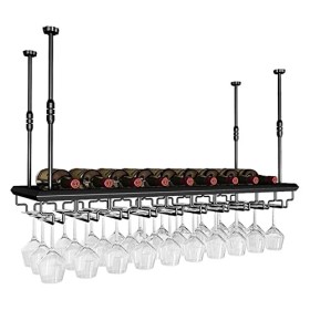 UDaca Casier à vin Casier à Bouteilles de vin en métal Industriel - Casier à vin Suspendu au Plafond, Vintage Rustique, Haute