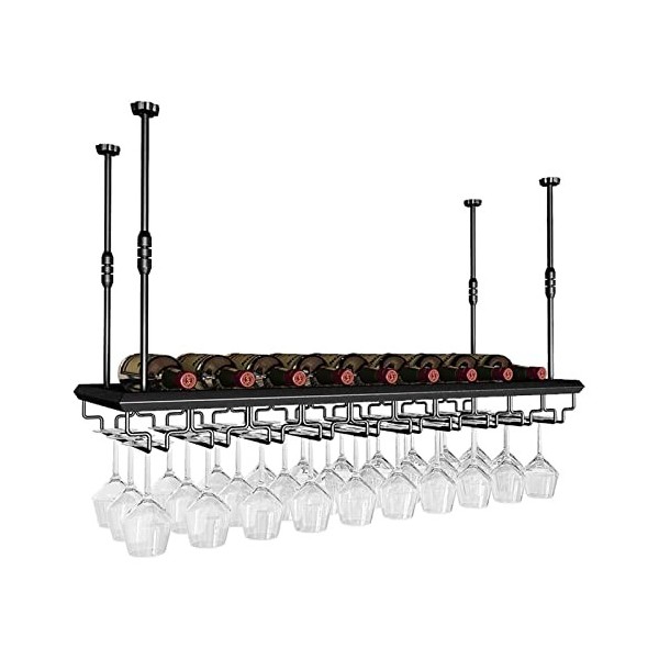 UDaca Casier à vin Casier à Bouteilles de vin en métal Industriel - Casier à vin Suspendu au Plafond, Vintage Rustique, Haute