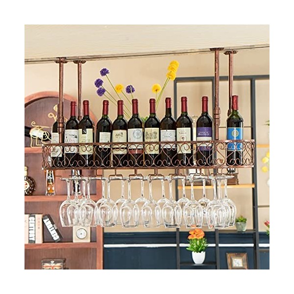 ZERAPH Casier à vin autoportant Armoires Porte-vin Mural Casier à vin Casier à Verre à vin sur Pied Porte-gobelet Suspendu Lo