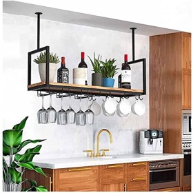 Casier à vin de plafond, casier à verres à vin suspendu, casier à vin suspendu, casier à verres à vin mural, parfait pour bar