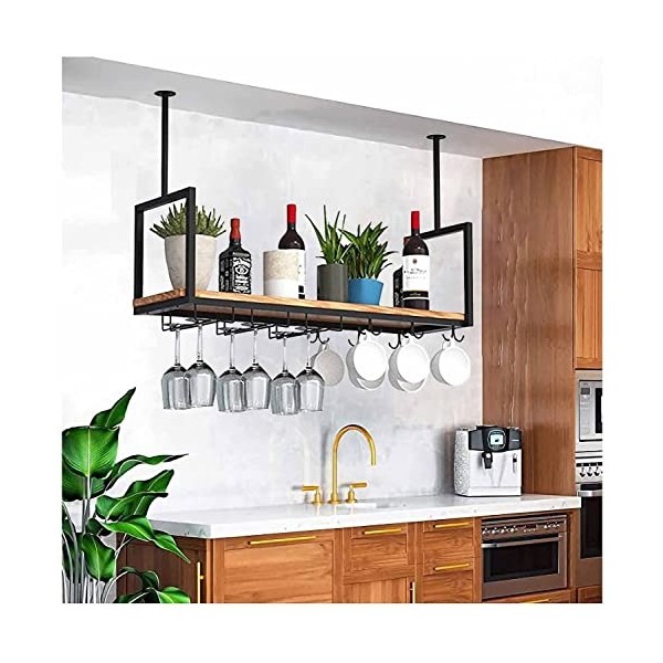 Casier à vin de plafond, casier à verres à vin suspendu, casier à vin suspendu, casier à verres à vin mural, parfait pour bar