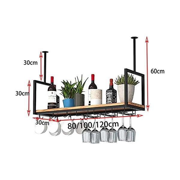 Casier à vin de plafond, casier à verres à vin suspendu, casier à vin suspendu, casier à verres à vin mural, parfait pour bar