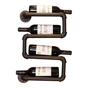 ELzEy Casier à vin Tuyau deau Casier à vin Rouge Refroidisseur de vin créatif Casier à vin Mural - Support 4 Bouteilles de v