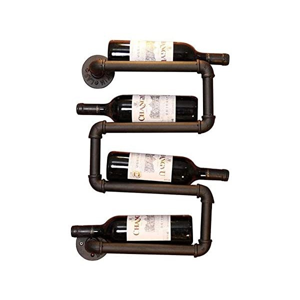 ELzEy Casier à vin Tuyau deau Casier à vin Rouge Refroidisseur de vin créatif Casier à vin Mural - Support 4 Bouteilles de v