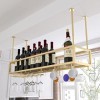 Casier à vin Porte-Bouteille de vin Flottant, Supports métalliques Suspendus au Plafond pour gobelet en Verre, étagère de Ran