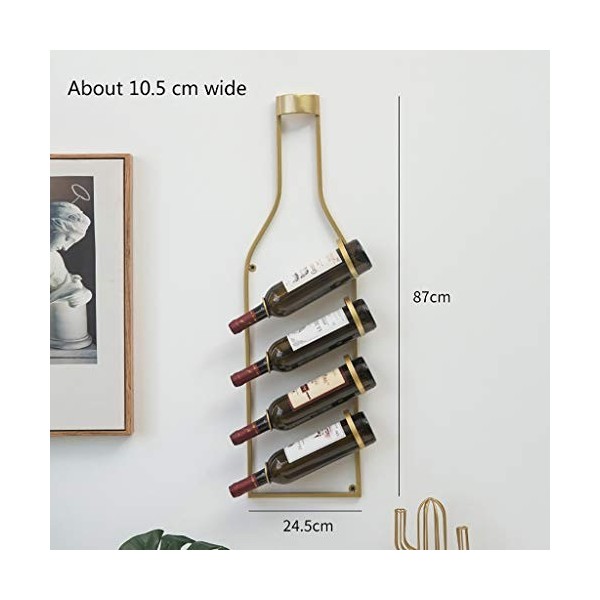 Cadre de Verre à vin en Verre Casier à vin rétro Mural, présentoir à vin en Fer forgé, Support de décoration de casier à vin 