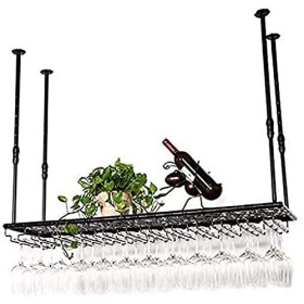 ELzEy Casier À Vin Casier À Vin De Plafond, Bar, Restaurant, Suspendu, Casier À Verres À Vin, Porte-Bouteille De Vin À Hauteu