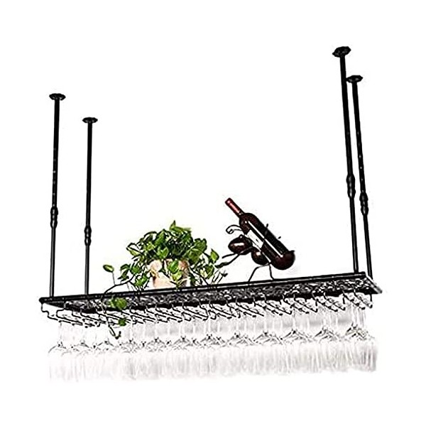 ELzEy Casier À Vin Casier À Vin De Plafond, Bar, Restaurant, Suspendu, Casier À Verres À Vin, Porte-Bouteille De Vin À Hauteu