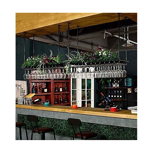 Casier à vin Casier à vin de plafond, bar, restaurant, suspendu, casier à verres à vin, porte-bouteille de vin à hauteur régl