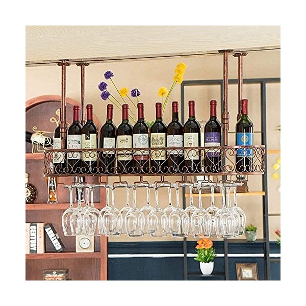 Casier à vin Suspendu avec Support en Verre et étagère, casier à vin Domestique, Support en Verre Suspendu, Porte-gobelet Hau
