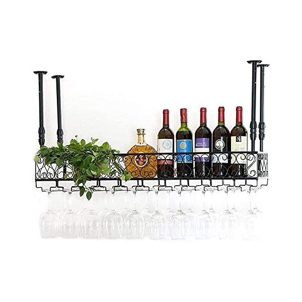 Casier à vin Suspendu avec Support en Verre et étagère, casier à vin Domestique, Support en Verre Suspendu, Porte-gobelet Hau