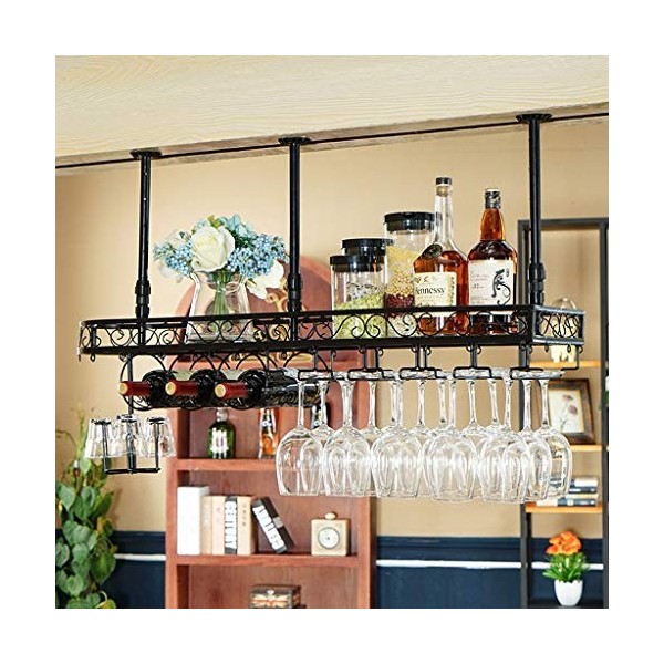 DEUYO Casier à vin de Table de Bar casier à vin, Cintre de gobelet en Verre de vin Rouge Warm as Ever