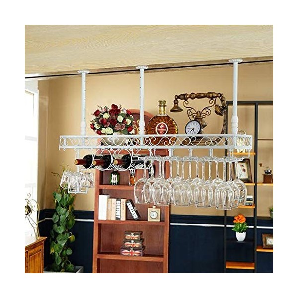 DEUYO Casier à vin de Table de Bar casier à vin, Cintre de gobelet en Verre de vin Rouge Warm as Ever