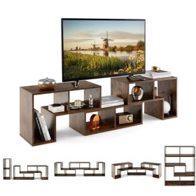 KOMFOTTEU Meuble TV, Combination Libre en 3 Pièces, Banc TV en Bois, pour Télévision Jusqu’à 65 Pouces, Table TV Créative, id