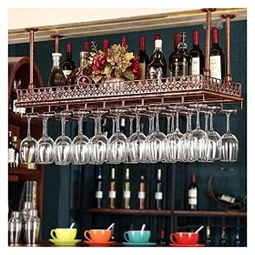 Casiers à vin autoportants Armoires Porte-vin mural Support à vin suspendu avec support en verre et étagère, support à verre 