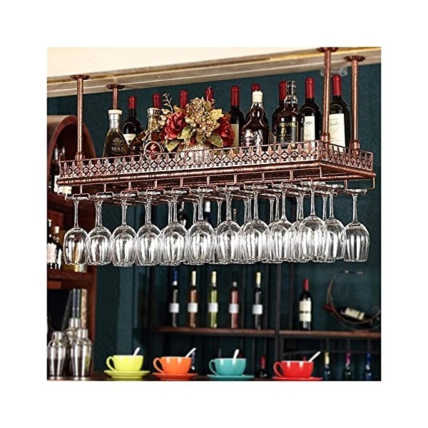 Casiers à vin autoportants Armoires Porte-vin mural Support à vin suspendu avec support en verre et étagère, support à verre 