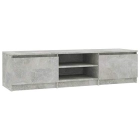Lechnical Meuble TV, meuble TV, meuble de télévision, meuble TV salon, mobilier moderne, meuble TV gris ciment 140 x 40 x 35,