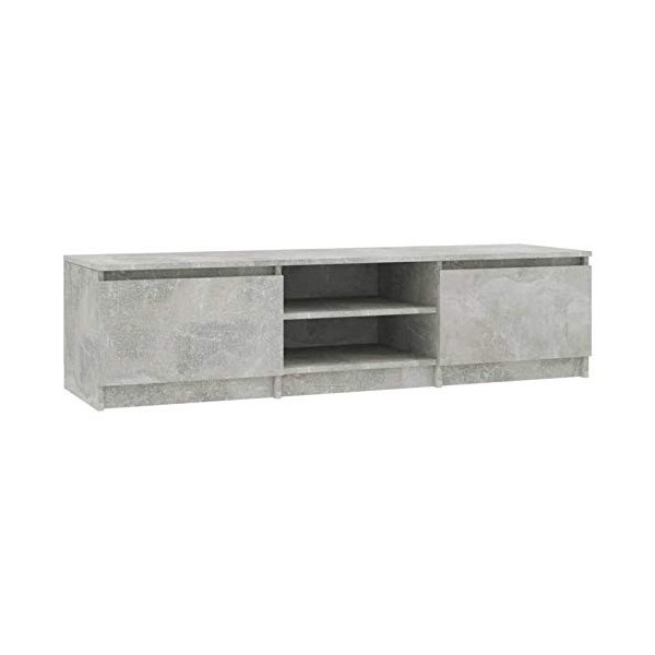 Lechnical Meuble TV, meuble TV, meuble de télévision, meuble TV salon, mobilier moderne, meuble TV gris ciment 140 x 40 x 35,