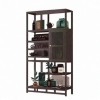 Wooden Wine Bar Cabinet Large Corner Wine Rack Tall Freestanding Liquor Cabinet Bar with Shelves | Doors | Drawers, Sideboard