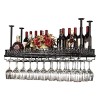 Casier à vin, casier à verres à vin suspendu, porte-verres à vin suspendu sous une étagère, hauteur et largeur réglables, rob