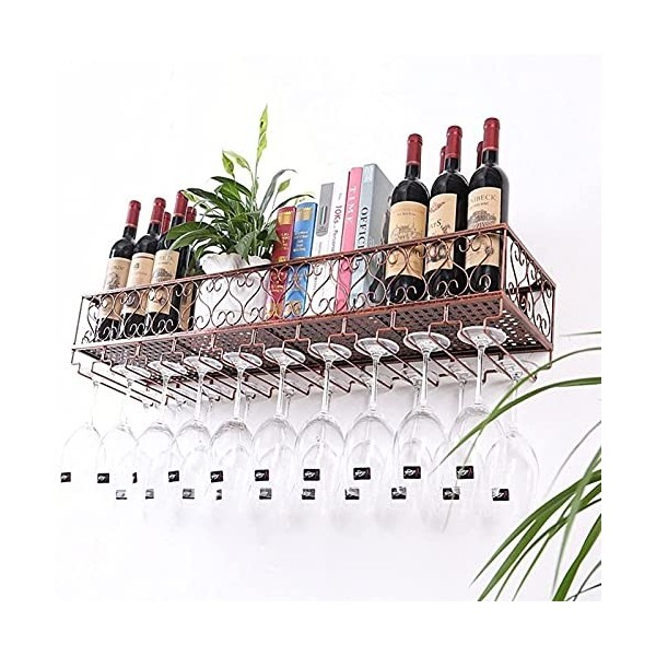 Casier à vin mural, gobelets en verre à vin, champagne, verres à pied, étagère de rangement flottante, organisateur dafficha