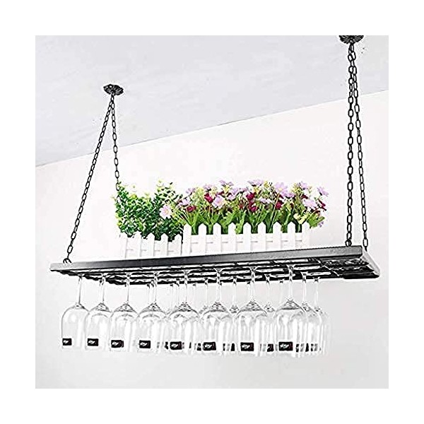 Casier à vin Casier à vin de plafond, bar, restaurant, casier à verres à vin, art du fer à la maison, porte-bouteille de vin 