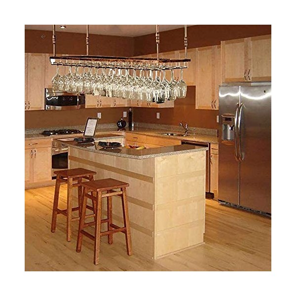 ELzEy Porte-Bouteille de vin/Verre à vin, étagère en Fer, Support de Toit Suspendu, décoration dintérieur pour Bar et Cuisin