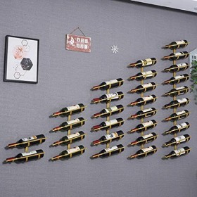 Cadre en Verre de vin en Verre Casier à vin Mural, présentoir de casier à vin en métal Multifonctionnel, Support de décoratio