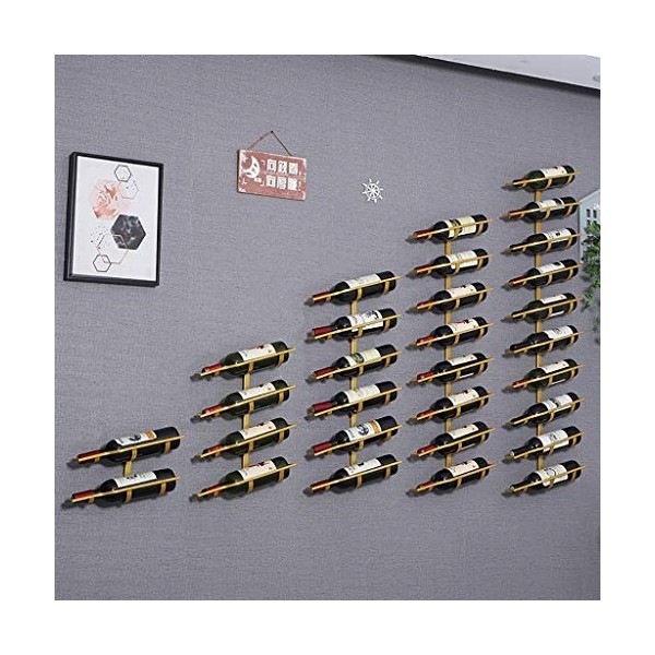 Cadre en Verre de vin en Verre Casier à vin Mural, présentoir de casier à vin en métal Multifonctionnel, Support de décoratio