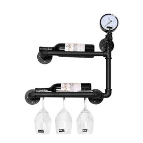 Cadre de Verre à vin en Verre Support de Verre à vin de Tuyau dair Industriel rétro, Support de Verre à vin, Support de déco