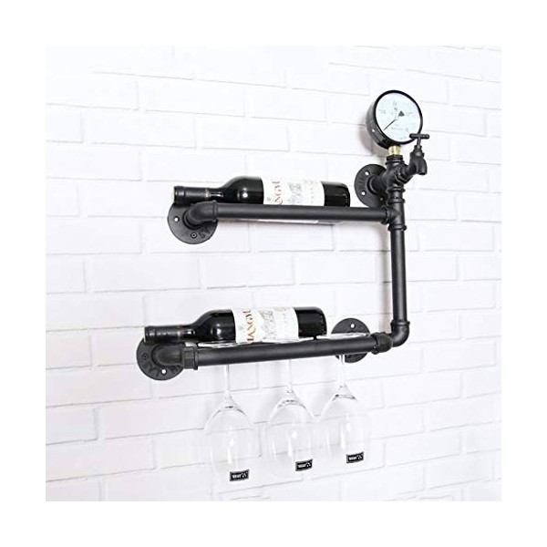 Cadre de Verre à vin en Verre Support de Verre à vin de Tuyau dair Industriel rétro, Support de Verre à vin, Support de déco