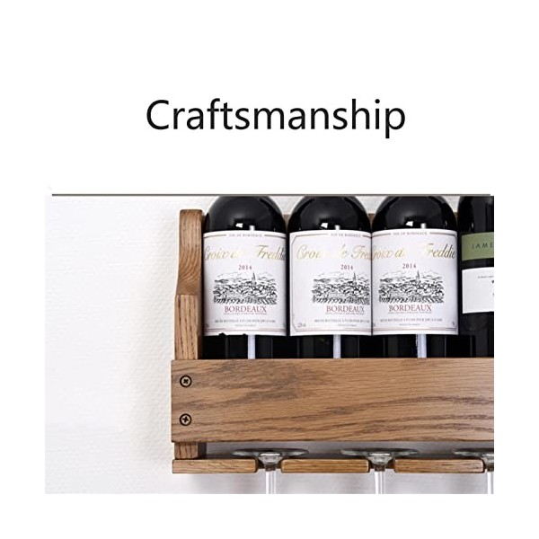 Casier à vin Mural, présentoir à vin monocouche avec Suspension de Verre à vin, casier à Bouteilles de vin Peu encombrant, ad