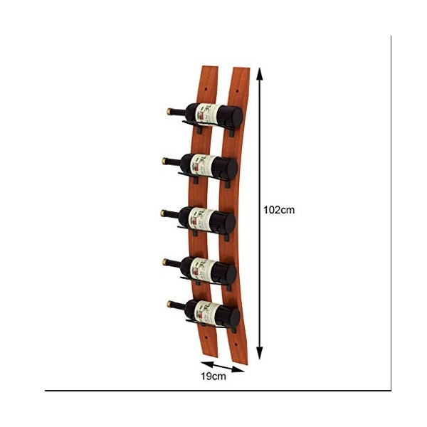 Casier à vin Mural – Porte-Bouteille de vin, Porte-Serviettes, 5 Bouteilles de vin, étagère Murale en Bois Rustique, casier à