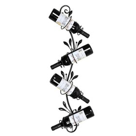 Cadre de Verre à vin en Verre Casier à vin Mural pour 4 Bouteilles, présentoir Multifonctionnel en métal pour casier à vin, S