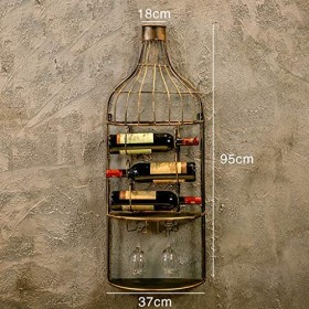 Cadre de Verre à vin en Verre Casier à vin rétro Mural, présentoir à Verre à vin en Fer forgé, Support de décoration de casie