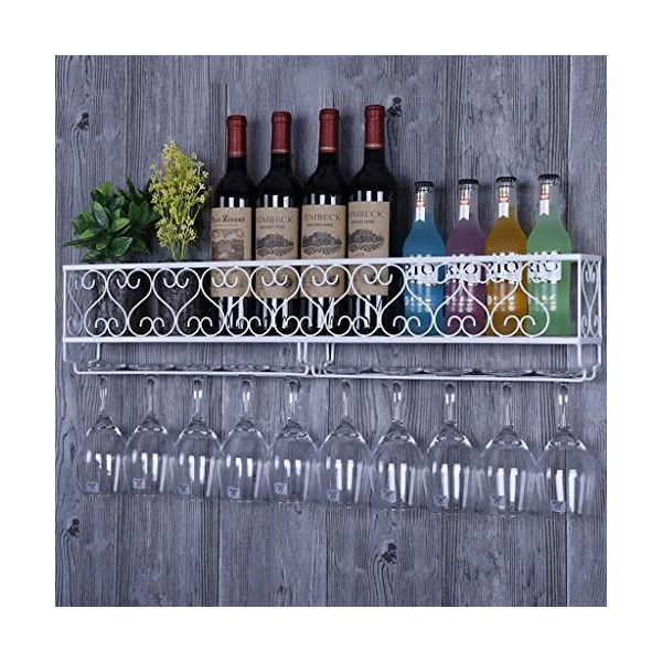 Cadre de Verre à vin en Verre Casier à vin Mural en métal, casier à Verre à vin, Salle à Manger et Salon présentoir Multifonc