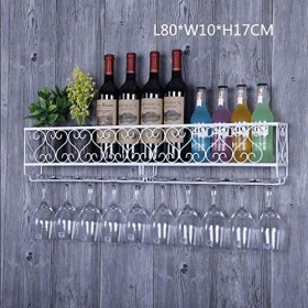 Cadre de Verre à vin en Verre Casier à vin Mural en métal, casier à Verre à vin, Salle à Manger et Salon présentoir Multifonc