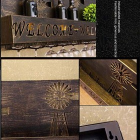 Casier à vin Mural sous larmoire Porte-Bouteilles de vin en Fer Support à gobelets à lenvers Présentoir de décoration Indus