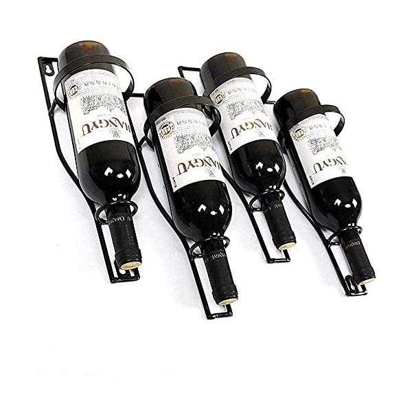 ELzEy Casier à vin Mural en métal casier à vin Fer européen casier à vin casier à vin 4 Bouteilles de casier à vin en métal N