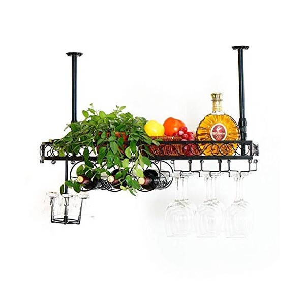 PJQUEKAIPJ Casier à vin Accueil Support Rouge Restaurant Bar Support à Verre à Vin/Support de Bouteille de Vin Suspendu au Pl