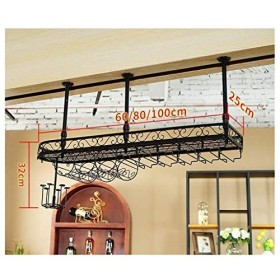 PJQUEKAIPJ Casier à vin Accueil Support Rouge Restaurant Bar Support à Verre à Vin/Support de Bouteille de Vin Suspendu au Pl