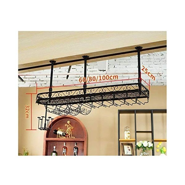 PJQUEKAIPJ Casier à vin Accueil Support Rouge Restaurant Bar Support à Verre à Vin/Support de Bouteille de Vin Suspendu au Pl