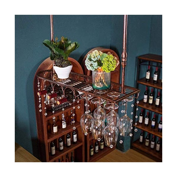 PJQUEKAIPJ Casier à vin, Bar, Restaurant, Suspendu, casier à Verres à vin, métal, Support Suspendu pour Verres à vin en Fer e
